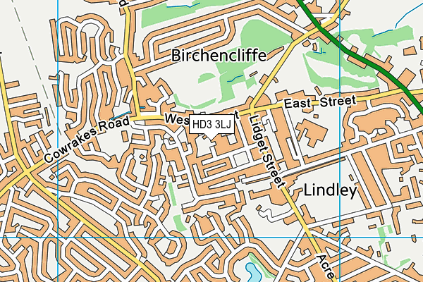 HD3 3LJ map - OS VectorMap District (Ordnance Survey)