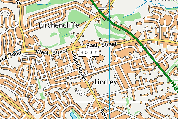 Lindley Junior School map (HD3 3LY) - OS VectorMap District (Ordnance Survey)