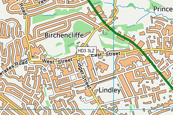 HD3 3LZ map - OS VectorMap District (Ordnance Survey)