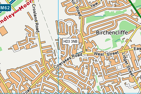 HD3 3NB map - OS VectorMap District (Ordnance Survey)