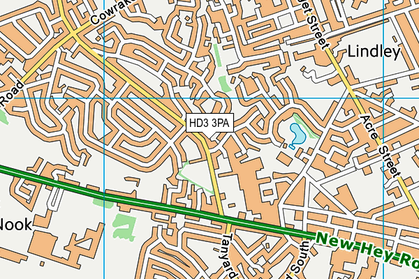 HD3 3PA map - OS VectorMap District (Ordnance Survey)