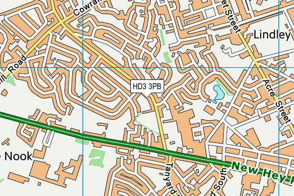 HD3 3PB map - OS VectorMap District (Ordnance Survey)