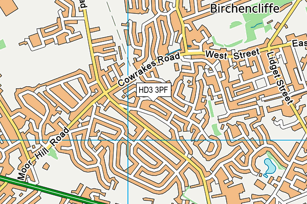 HD3 3PF map - OS VectorMap District (Ordnance Survey)
