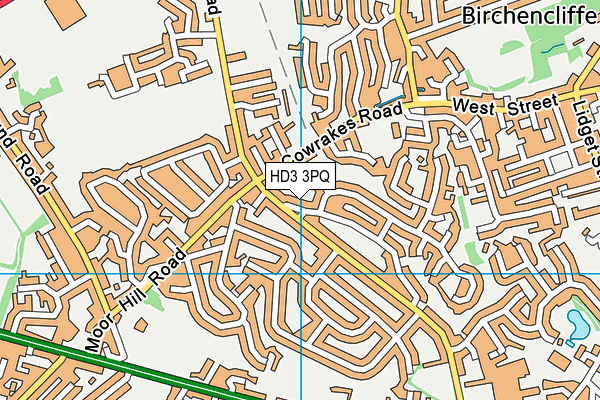 HD3 3PQ map - OS VectorMap District (Ordnance Survey)