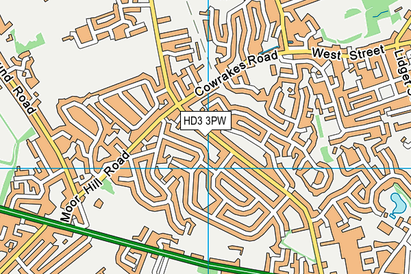 HD3 3PW map - OS VectorMap District (Ordnance Survey)