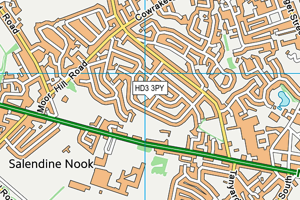 HD3 3PY map - OS VectorMap District (Ordnance Survey)