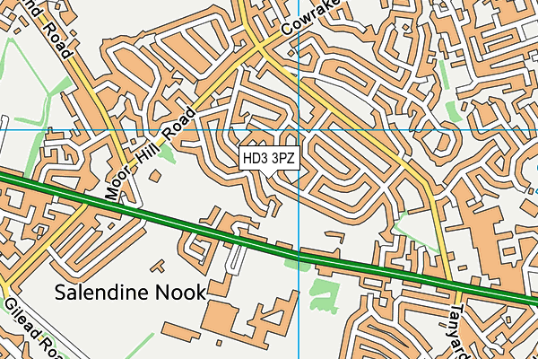 HD3 3PZ map - OS VectorMap District (Ordnance Survey)