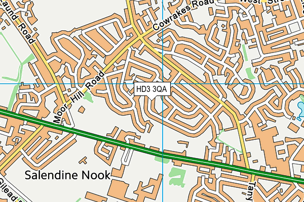 HD3 3QA map - OS VectorMap District (Ordnance Survey)