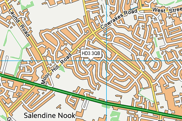 HD3 3QB map - OS VectorMap District (Ordnance Survey)