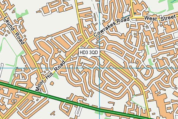 HD3 3QD map - OS VectorMap District (Ordnance Survey)