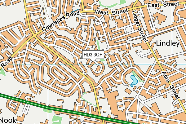 HD3 3QF map - OS VectorMap District (Ordnance Survey)