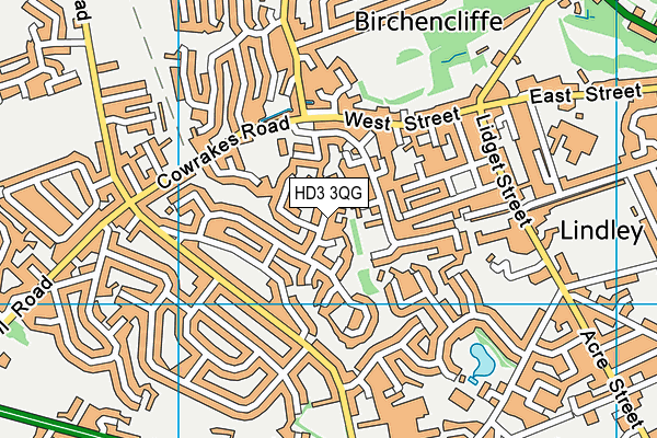 HD3 3QG map - OS VectorMap District (Ordnance Survey)