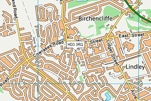 HD3 3RQ map - OS VectorMap District (Ordnance Survey)