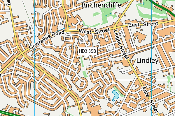 HD3 3SB map - OS VectorMap District (Ordnance Survey)