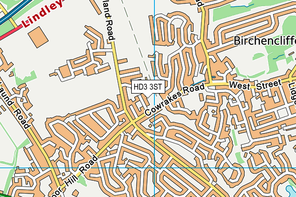 HD3 3ST map - OS VectorMap District (Ordnance Survey)