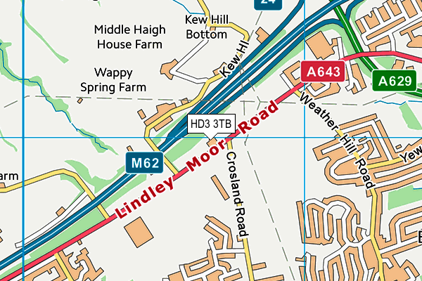 HD3 3TB map - OS VectorMap District (Ordnance Survey)