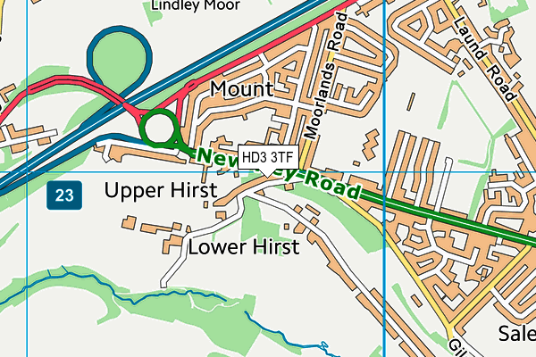 HD3 3TF map - OS VectorMap District (Ordnance Survey)