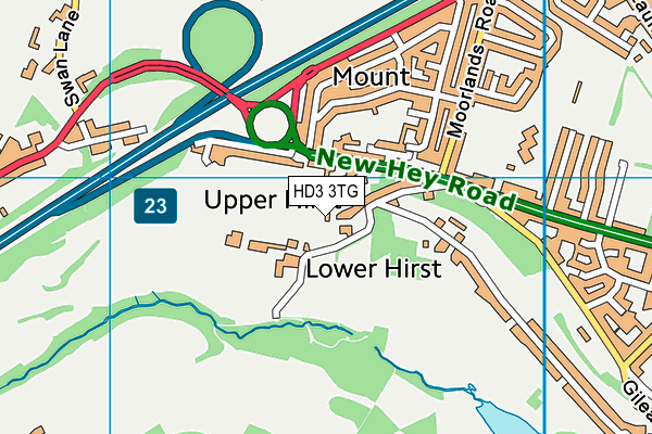 HD3 3TG map - OS VectorMap District (Ordnance Survey)