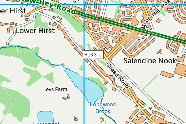 HD3 3TJ map - OS VectorMap District (Ordnance Survey)