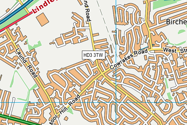 HD3 3TW map - OS VectorMap District (Ordnance Survey)