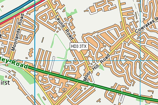 HD3 3TX map - OS VectorMap District (Ordnance Survey)