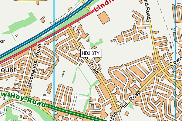 HD3 3TY map - OS VectorMap District (Ordnance Survey)