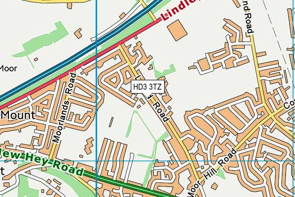 HD3 3TZ map - OS VectorMap District (Ordnance Survey)