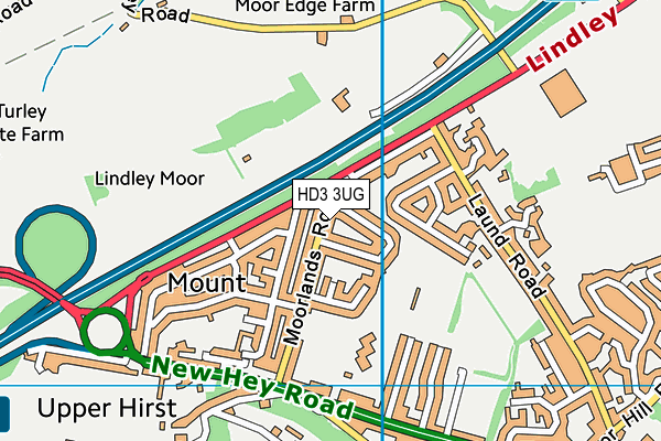 HD3 3UG map - OS VectorMap District (Ordnance Survey)