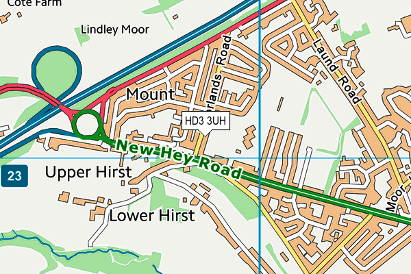 Moorlands Primary School map (HD3 3UH) - OS VectorMap District (Ordnance Survey)