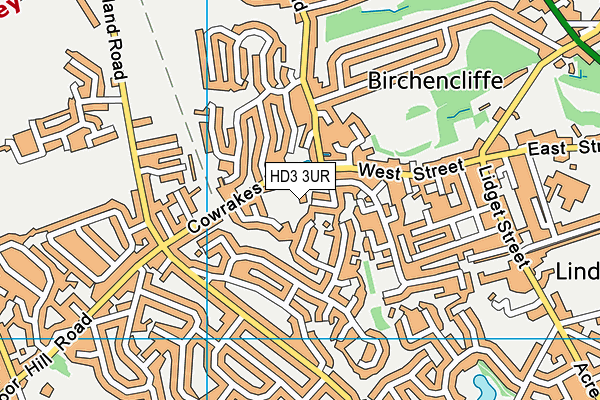 HD3 3UR map - OS VectorMap District (Ordnance Survey)