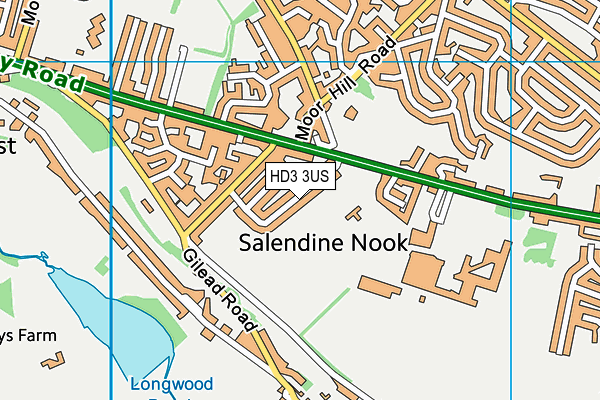 Celandine Avenue Recreation Ground map (HD3 3US) - OS VectorMap District (Ordnance Survey)