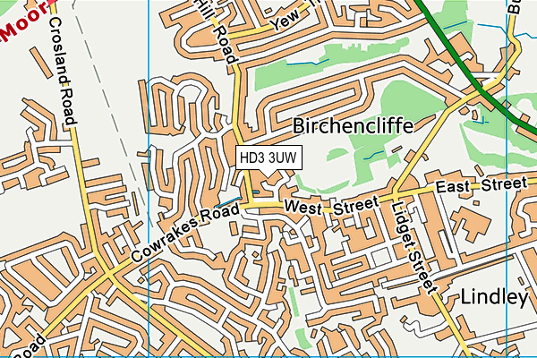 HD3 3UW map - OS VectorMap District (Ordnance Survey)