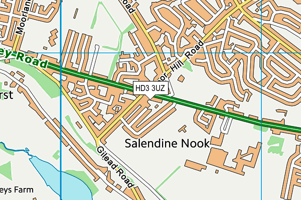 HD3 3UZ map - OS VectorMap District (Ordnance Survey)