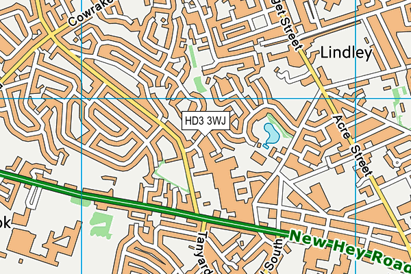 HD3 3WJ map - OS VectorMap District (Ordnance Survey)