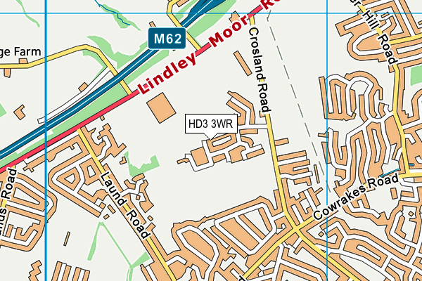 HD3 3WR map - OS VectorMap District (Ordnance Survey)