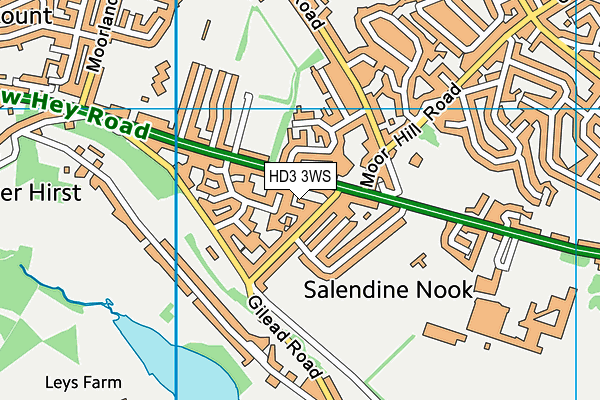 HD3 3WS map - OS VectorMap District (Ordnance Survey)