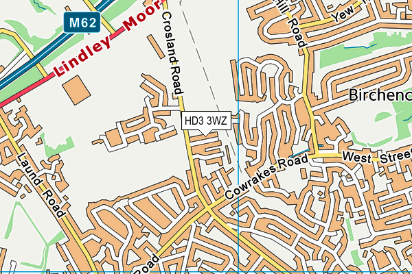HD3 3WZ map - OS VectorMap District (Ordnance Survey)