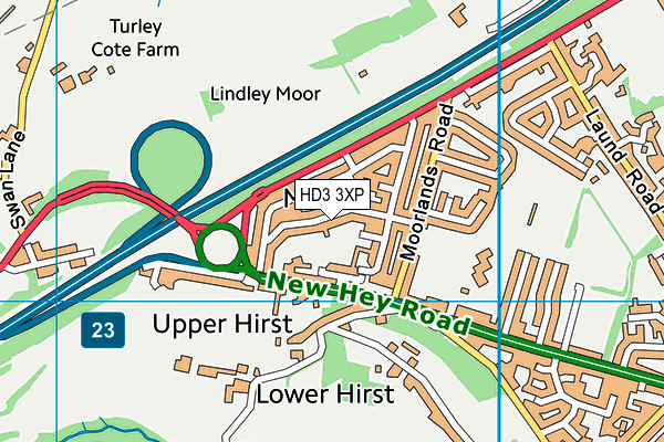 HD3 3XP map - OS VectorMap District (Ordnance Survey)