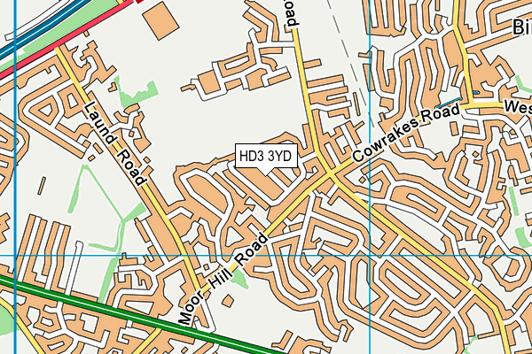 HD3 3YD map - OS VectorMap District (Ordnance Survey)