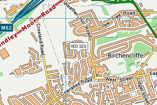 HD3 3ZG map - OS VectorMap District (Ordnance Survey)