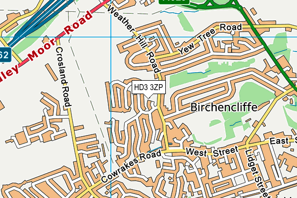 HD3 3ZP map - OS VectorMap District (Ordnance Survey)