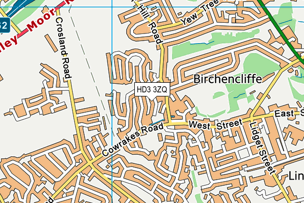 HD3 3ZQ map - OS VectorMap District (Ordnance Survey)
