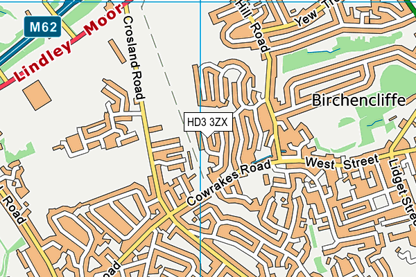 HD3 3ZX map - OS VectorMap District (Ordnance Survey)