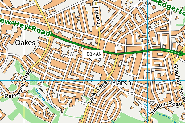 HD3 4AN map - OS VectorMap District (Ordnance Survey)