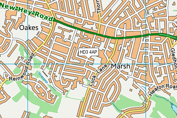 HD3 4AP map - OS VectorMap District (Ordnance Survey)