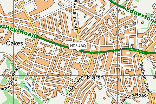 HD3 4AQ map - OS VectorMap District (Ordnance Survey)