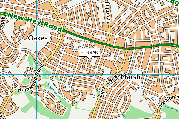 HD3 4AR map - OS VectorMap District (Ordnance Survey)