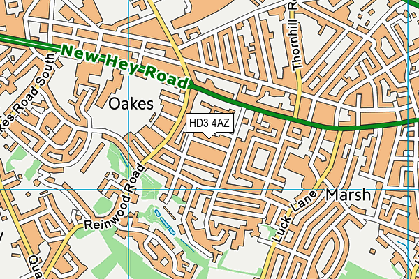 HD3 4AZ map - OS VectorMap District (Ordnance Survey)