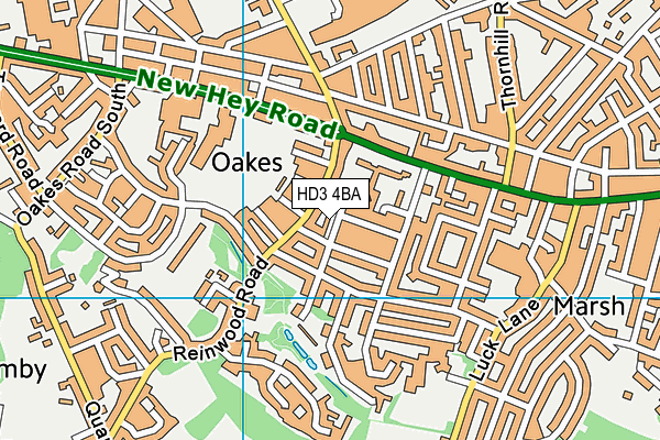 HD3 4BA map - OS VectorMap District (Ordnance Survey)