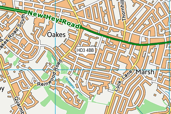 HD3 4BB map - OS VectorMap District (Ordnance Survey)